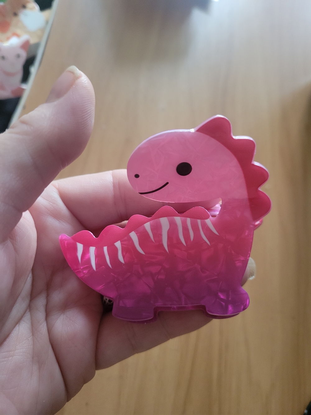 🧋NEW🧋Kids Pink Dino Hair Clip - Cute Dinosaur Accessory